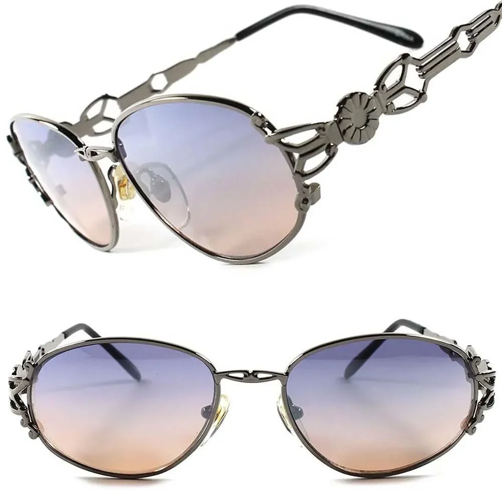 Two Tone Lens Vintage Retro Fashion 50s 60s Womens Stylish Oval Sunglasses C58